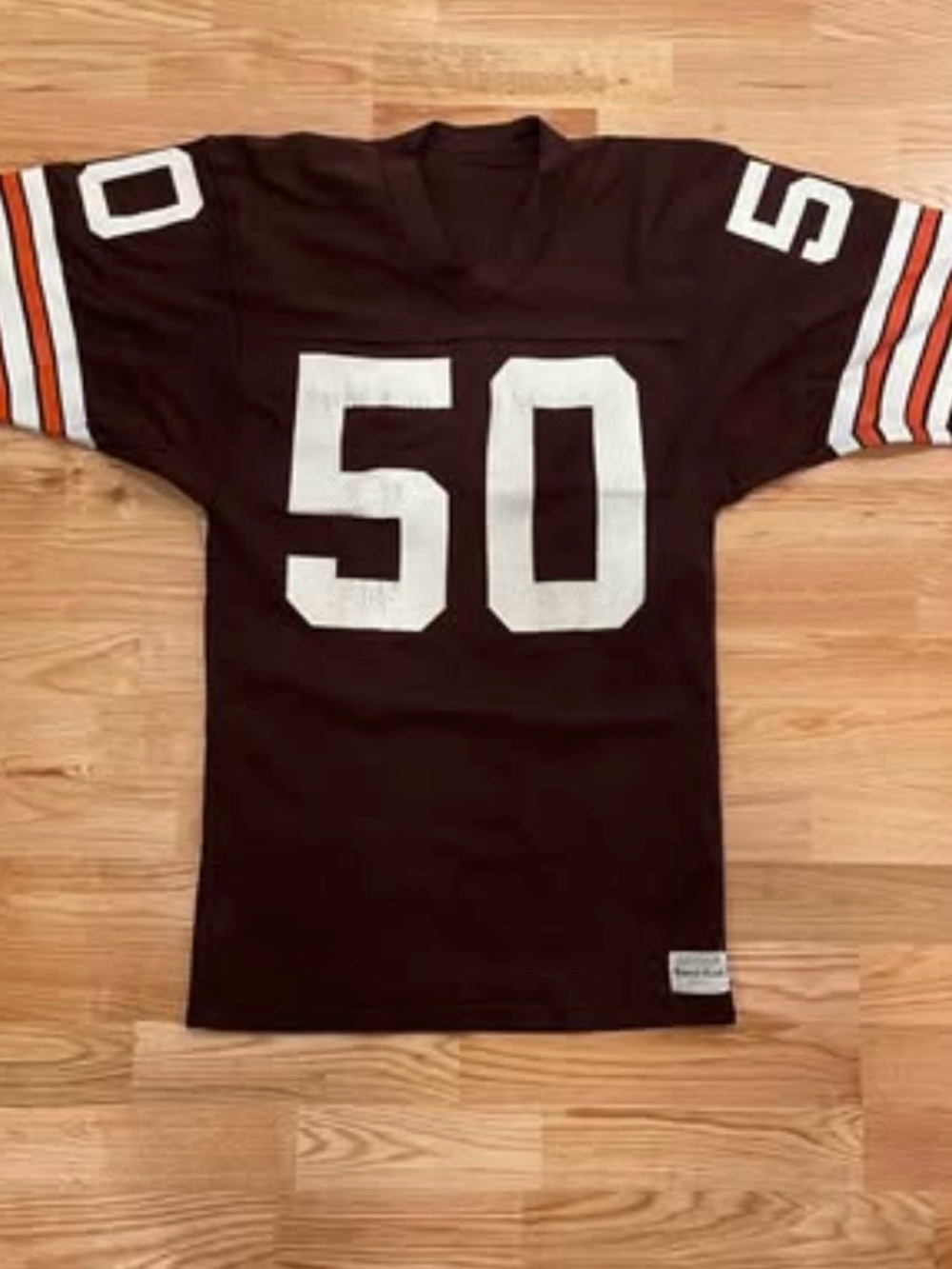 Vintage 70s 80s Cleveland Browns Jersey 50 Medalist Sand Knit